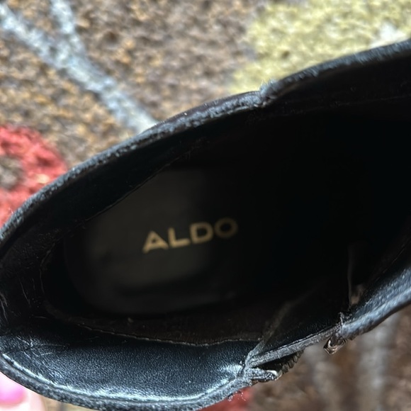 Aldo Black Booties Inside Zip Sz 8 Euro 38.5 - Picture 6 of 7